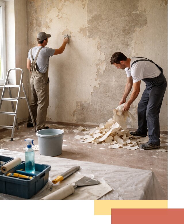 Снятие старых обоев в Бирске быстро и качественно