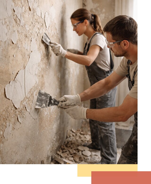 Снятие старой шпаклевки и подготовка поверхностей в Бирске