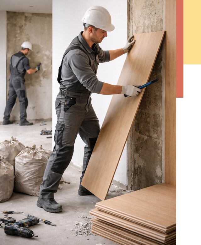 Демонтаж стеновых панелей в Бирске от 3638 руб. за м² быстро и недорого | ОТДЕЛОЧНИК-Брк