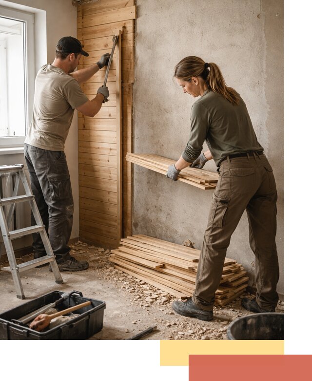 Демонтаж вагонки со стен в Бирске — профессиональный демонтаж