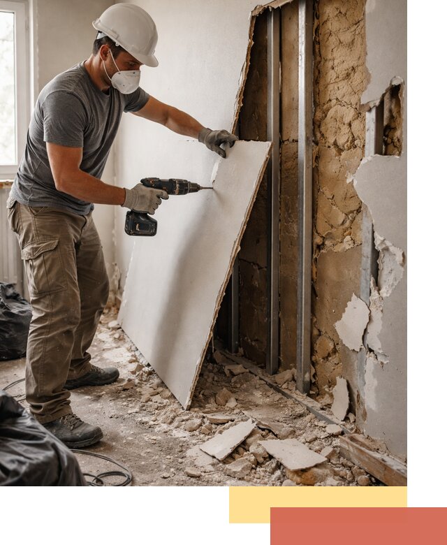 Демонтаж гипсокартона со стен в Бирске качественно и быстро