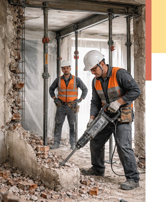 Снос несущих стен в Бирске от 10654 руб. — демонтаж несущей стены под ключ | ОТДЕЛОЧНИК-Брк