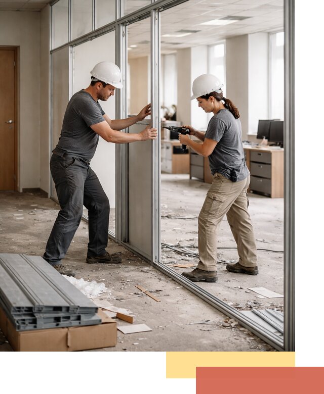 Демонтаж алюминиевых перегородок в Бирске быстро и аккуратно