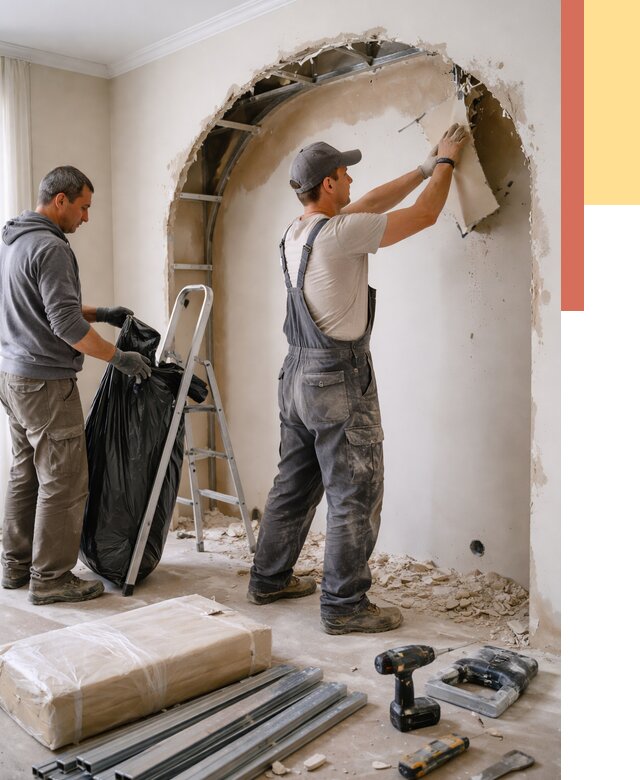 Демонтаж арки из гипсокартона в Бирске от 3638 руб. — услуги под ключ | ОТДЕЛОЧНИК-Брк