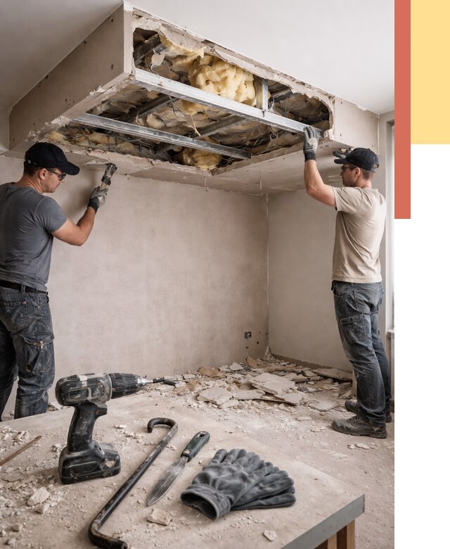 Демонтаж короба из гипсокартона в Бирске от 1580 руб. — быстро и недорого | ОТДЕЛОЧНИК-Брк