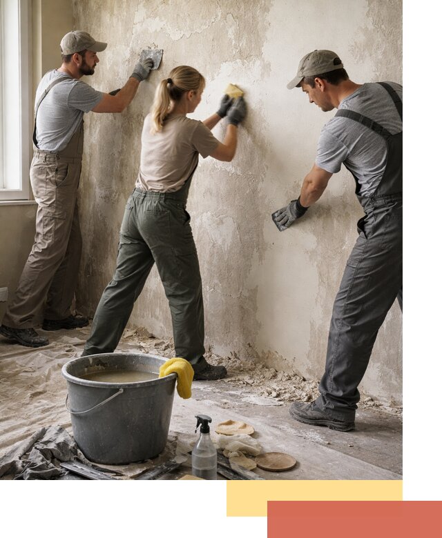 Очистка стен от клея и грунтовки в Бирске качественно и быстро