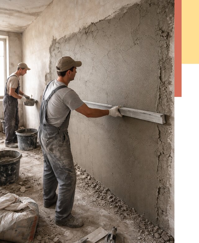 Цементная штукатурка стен в Бирске от 4677 руб/м2 — быстро и недорого | ОТДЕЛОЧНИК-Брк