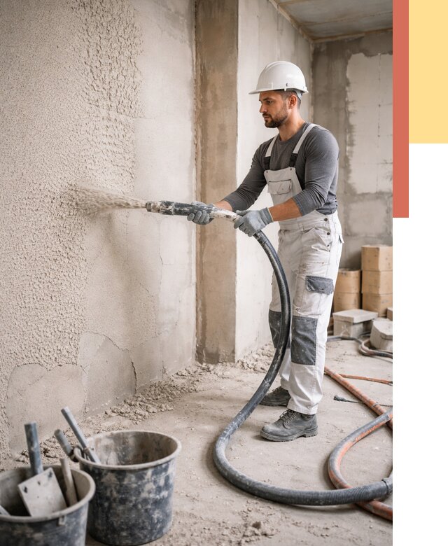 Машинная штукатурка стен в Бирске под ключ от 6756 руб./м2 | ОТДЕЛОЧНИК-Брк