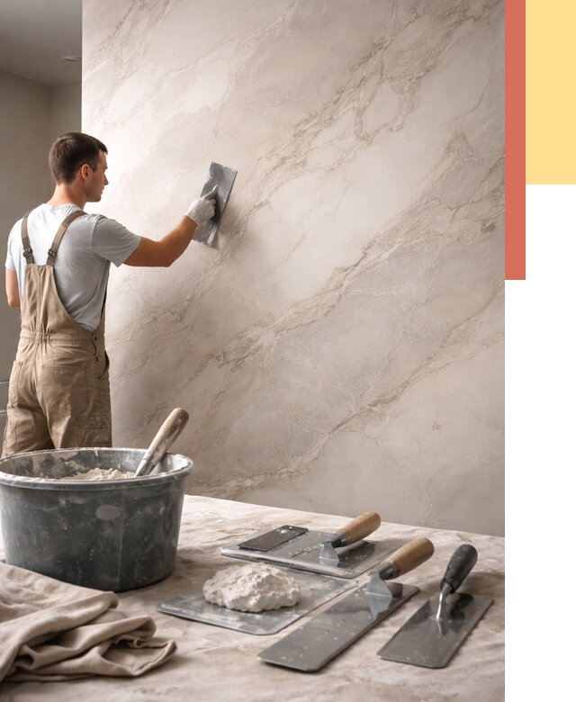 Декоративная штукатурка под мрамор в Бирске от 2910 руб./м² — быстро и недорого | ОТДЕЛОЧНИК-Брк