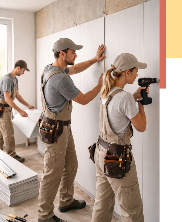 Монтаж ПВХ панелей на стены в Бирске от 468 руб/м2 — быстро и недорого | ОТДЕЛОЧНИК-Брк