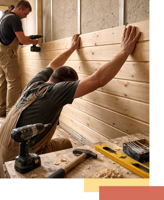 Монтаж деревянной вагонки на стены в Бирске быстро и качественно