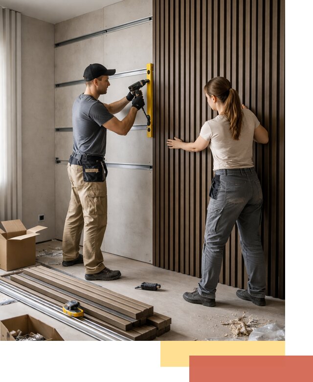 Монтаж реечных панелей на стены в Бирске