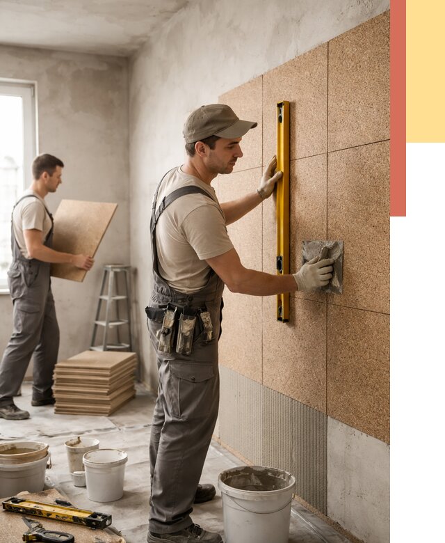 Монтаж пробковых панелей на стены в Бирске от 3638 руб. — ОТДЕЛОЧНИК-Брк