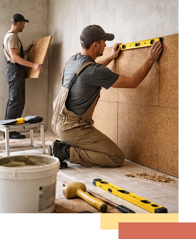 Монтаж пробковых панелей на стены в Бирске быстро и качественно