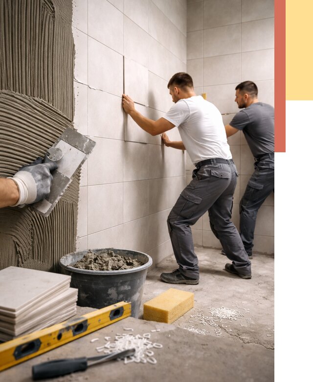 Укладка плитки на стены в Бирске от 883 руб. — качественно и недорого | ОТДЕЛОЧНИК-Брк