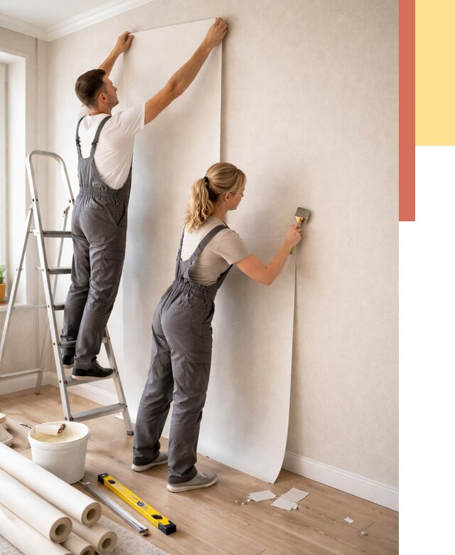 Поклейка флизелиновых обоев в Бирске от 6236 руб. | Быстро и недорого — ОТДЕЛОЧНИК-Брк