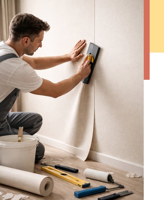 Поклейка виниловых обоев в Бирске от 4677 руб. | Быстро и недорого — ОТДЕЛОЧНИК-Брк