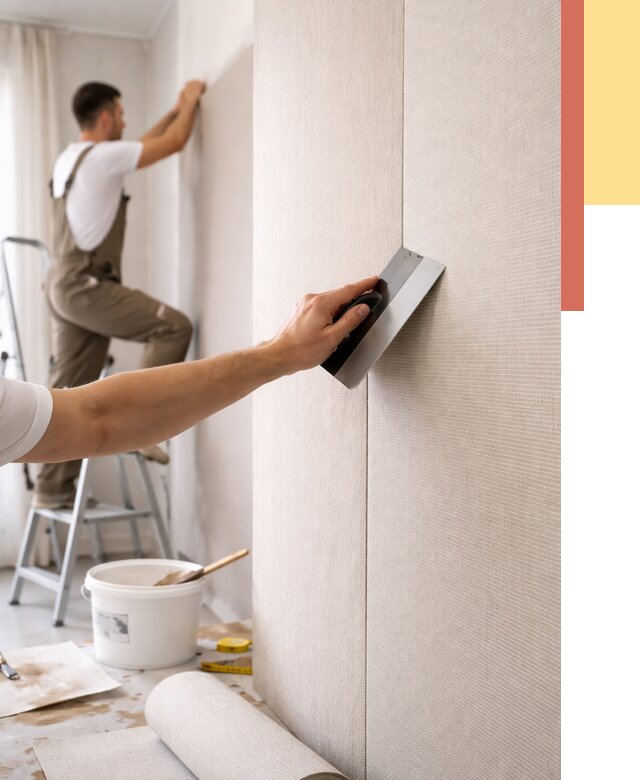 Поклейка текстильных обоев в Бирске от 4677 руб. под ключ | ОТДЕЛОЧНИК-Брк