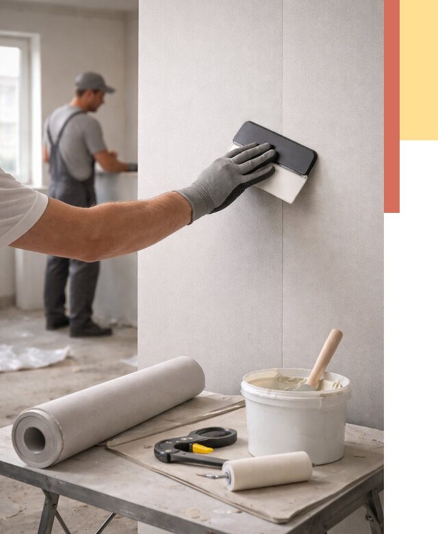 Поклейка обоев под покраску в Бирске от 3638 руб. за м2 | ОТДЕЛОЧНИК-Брк