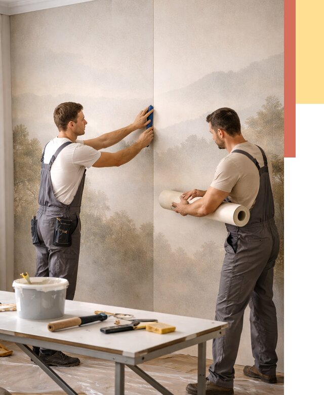 Поклейка фотообоев в Бирске от 8835 руб/м² — быстро и недорого | ОТДЕЛОЧНИК-Брк