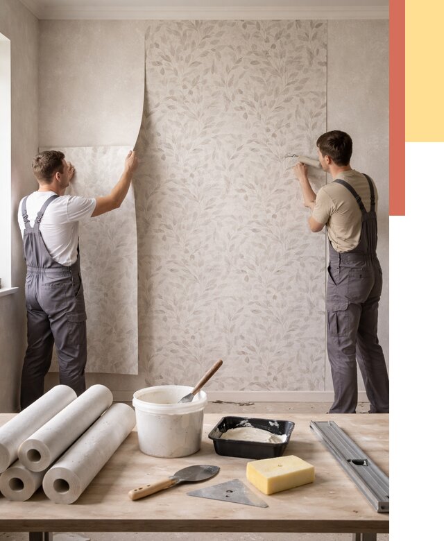 Поклейка обоев с подбором рисунка в Бирске от 3638 руб. | ОТДЕЛОЧНИК-Брк - быстро и недорого