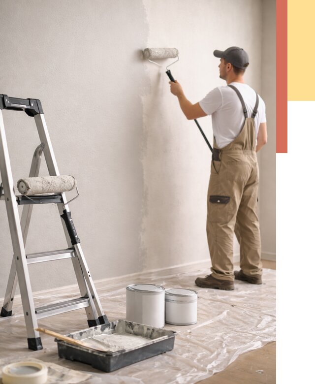 Покраска стен латексной краской в Бирске от 4677 руб. за м2 | ОТДЕЛОЧНИК-Брк