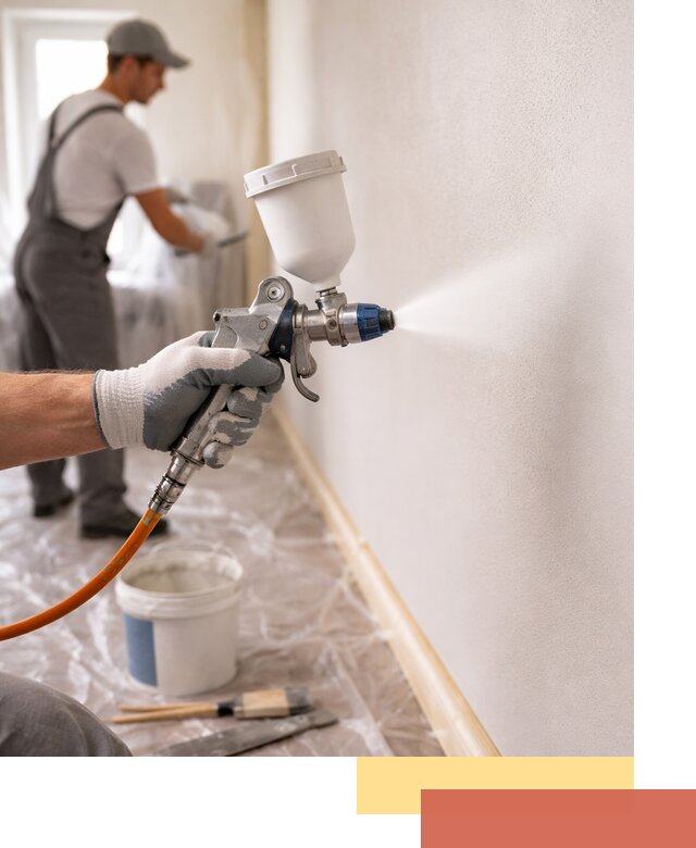 Покраска стен краскопультом в Бирске быстро и качественно