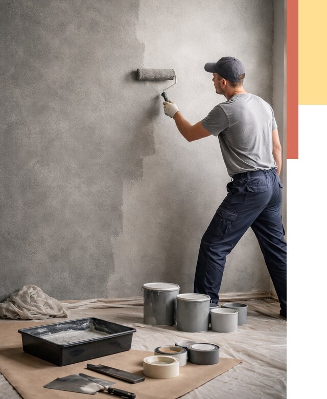 Покраска стен под бетон в Бирске от 676 руб. за м2 — быстро и недорого | ОТДЕЛОЧНИК-Брк