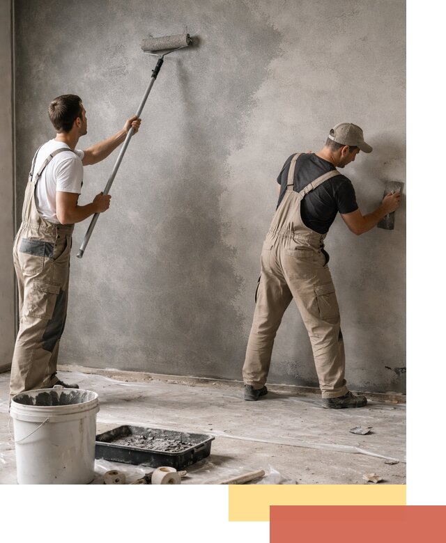 Покраска стен под бетон в Бирске профессионально и недорого