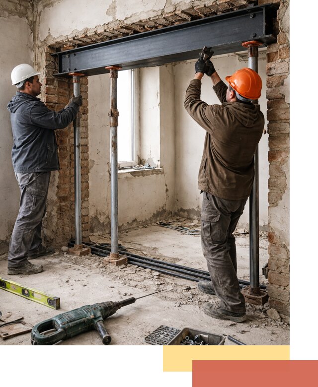 Усиление проема в стене в Бирске для расширения и безопасности