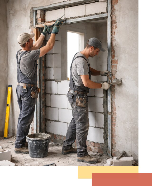 Закладка дверного проема под ключ в Бирске: демонтаж, монтаж, отделка