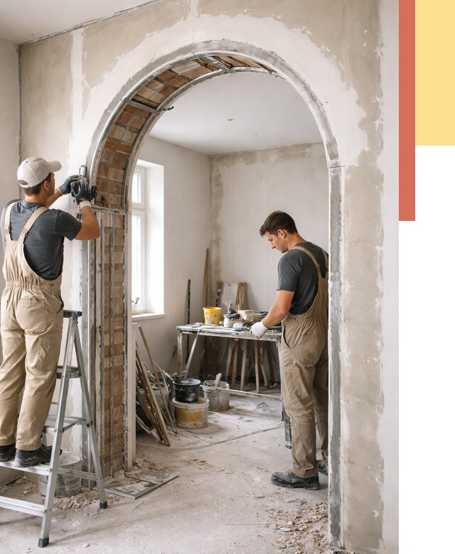 Устройство арочного проема в Бирске от 9874 руб. под ключ — быстро и недорого | ОТДЕЛОЧНИК-Брк