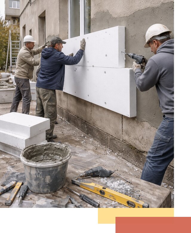 Утепление наружных стен пенопластом в Бирске