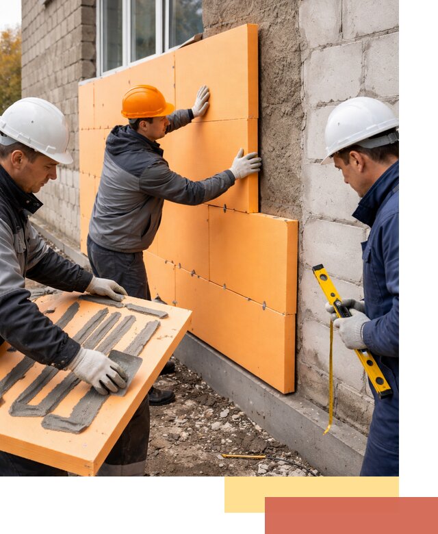 Утепление фасада пеноплексом под ключ в Бирске