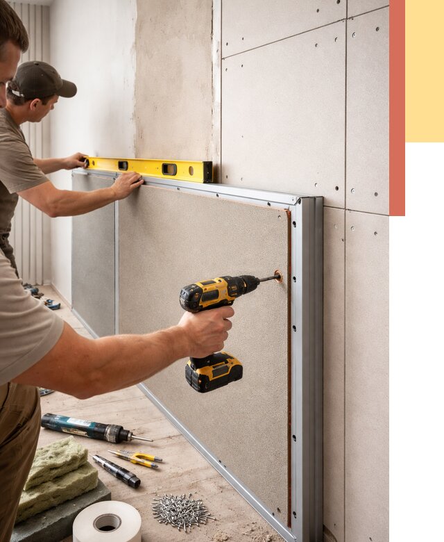 Шумоизоляция стен панелями ЗИПС в Бирске от 2287 руб./м² под ключ | ОТДЕЛОЧНИК-Брк