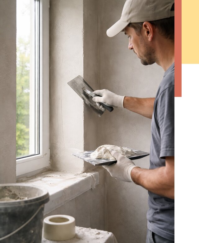 Штукатурка откосов в Бирске от 4677 руб/м² — услуги и выравнивание под ключ | ОТДЕЛОЧНИК-Брк