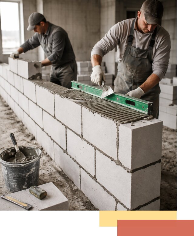 Кладка перегородок из газобетона в Бирске быстро и качественно