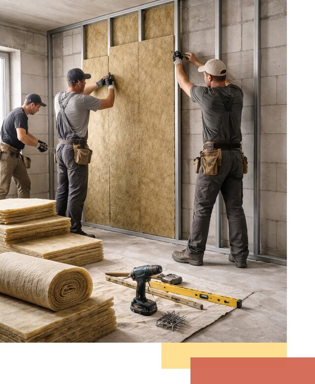 Шумоизоляция перегородок из блоков в Бирске — монтаж и защита шумоизоляцией