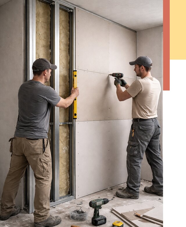 Монтаж двухслойной перегородки из гипсокартона в Бирске от 1507 руб. | ОТДЕЛОЧНИК-Брк