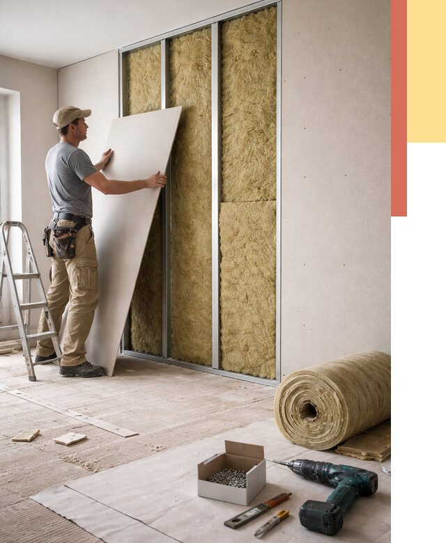 Перегородка из гипсокартона с шумоизоляцией в Бирске от 3243 руб. | ОТДЕЛОЧНИК-Брк