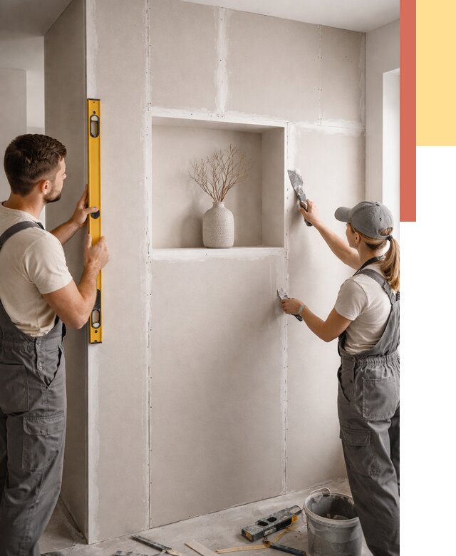 Перегородка из гипсокартона с нишей в Бирске от 3378 руб. под ключ | ОТДЕЛОЧНИК-Брк