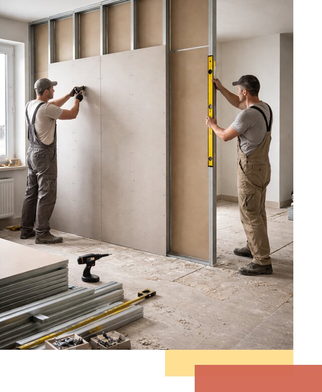 Зонирующая перегородка из гипсокартона под ключ в Бирске