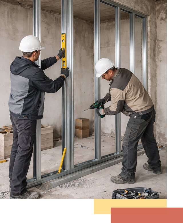 Монтаж каркаса перегородки из профиля в Бирске