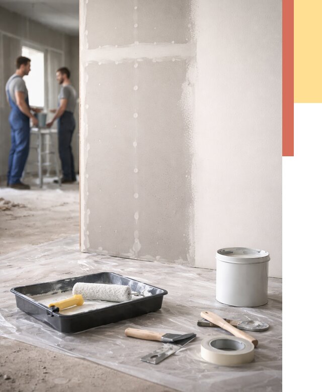 Покраска перегородок из гипсокартона в Бирске от 4677 руб. под ключ | ОТДЕЛОЧНИК-Брк