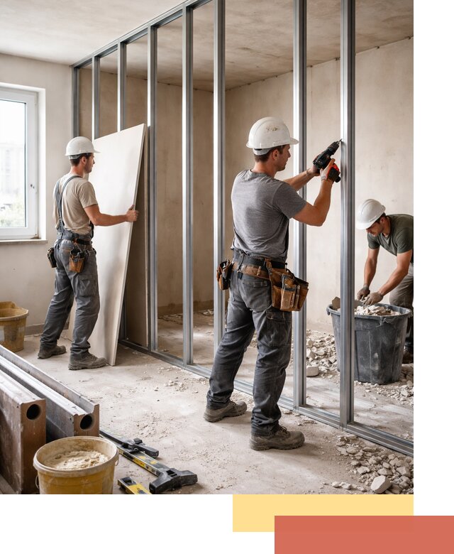 Перенос гипсокартонной перегородки в Бирске профессионально и быстро