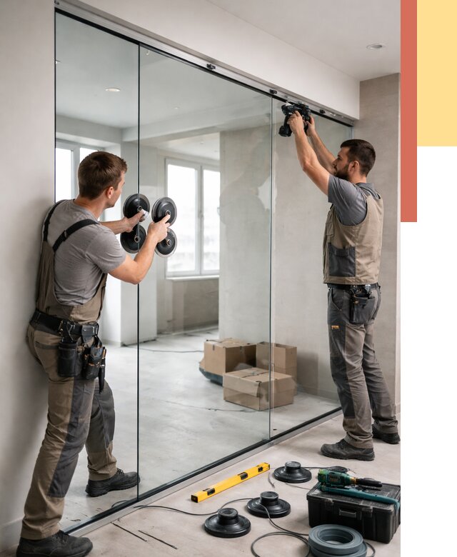 Монтаж стеклянных перегородок в Бирске от 6756 руб. | ОТДЕЛОЧНИК-Брк