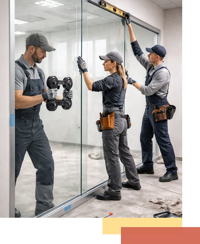 Профессиональный монтаж стеклянных перегородок в Бирске