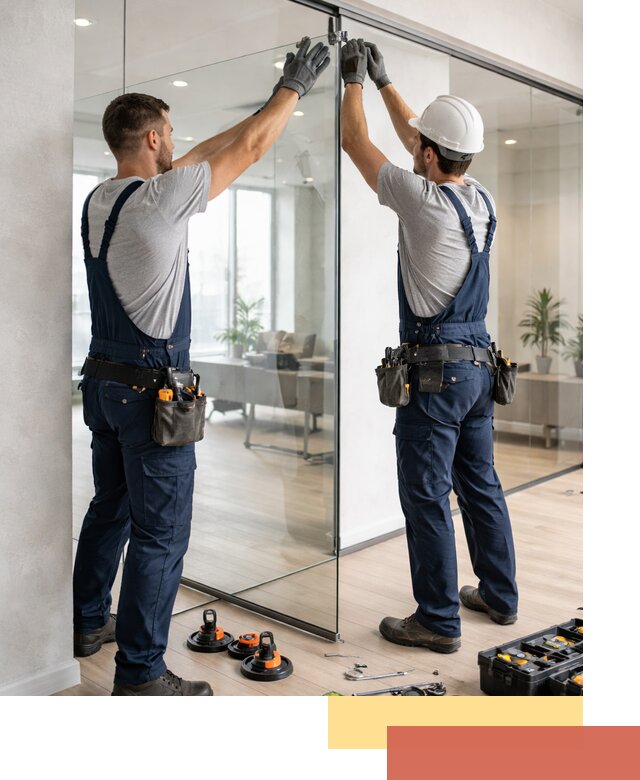 Безрамные стеклянные перегородки под ключ в Бирске