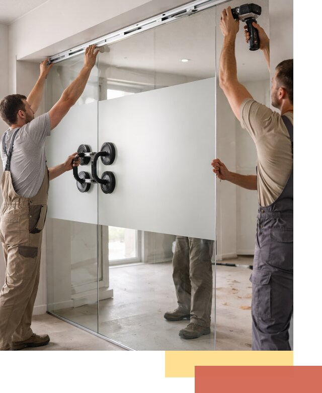 Матовые стеклянные перегородки под ключ в Бирске