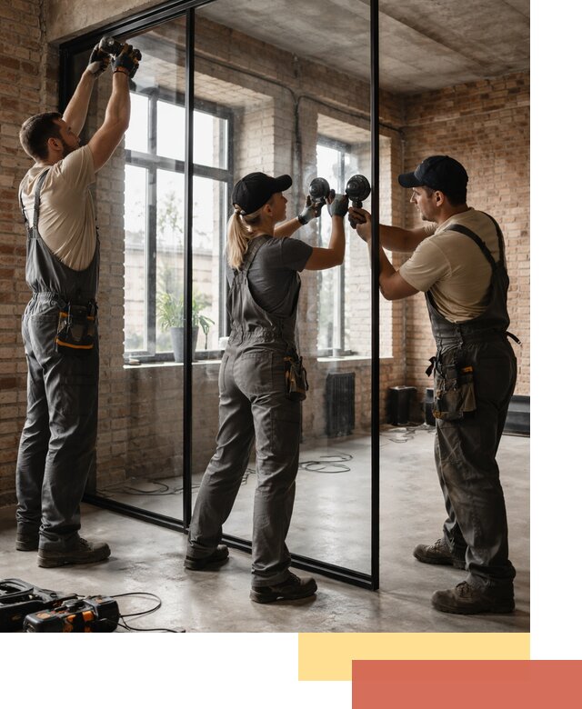 Стеклянные перегородки лофт — изготовление и монтаж в Бирске